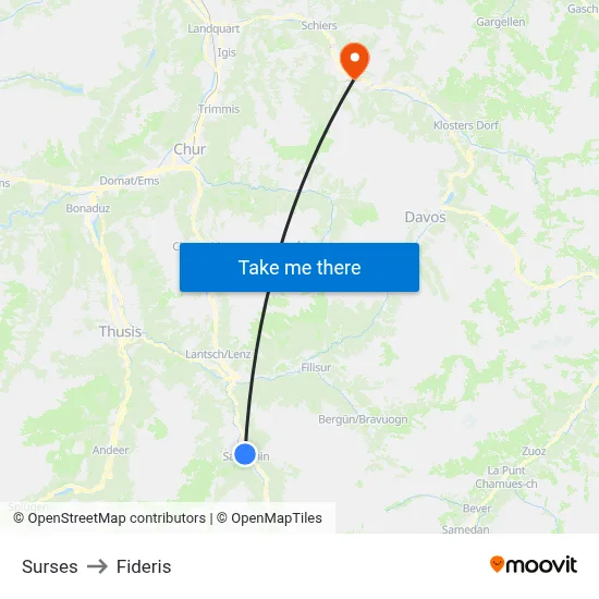 Surses to Fideris map
