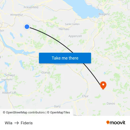 Wila to Fideris map