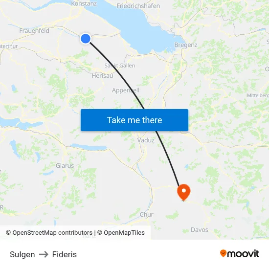Sulgen to Fideris map