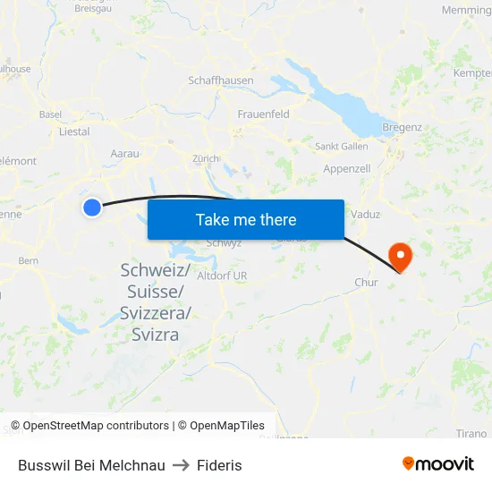 Busswil Bei Melchnau to Fideris map