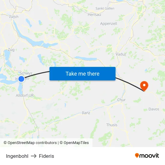 Ingenbohl to Fideris map