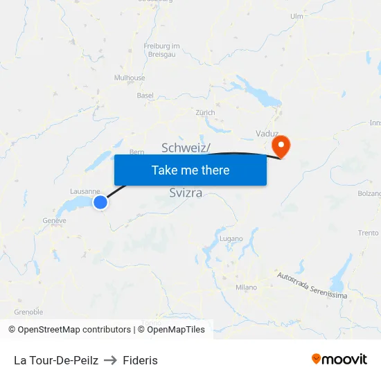 La Tour-De-Peilz to Fideris map