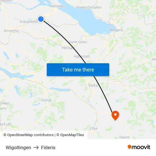 Wigoltingen to Fideris map