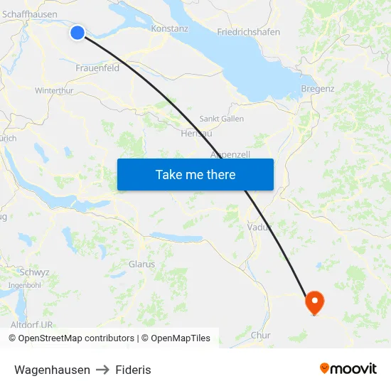 Wagenhausen to Fideris map