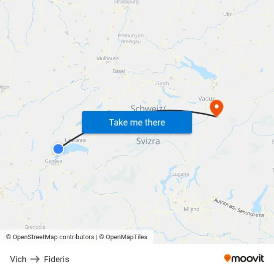 Vich to Fideris map