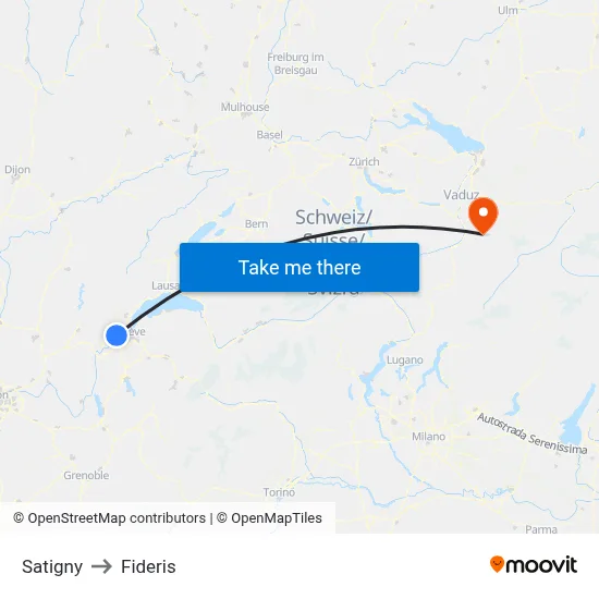 Satigny to Fideris map