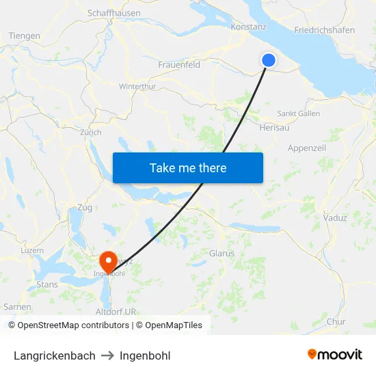 Langrickenbach to Ingenbohl map