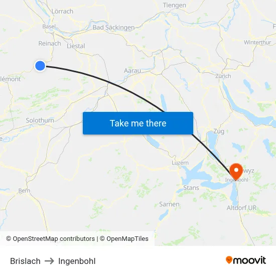 Brislach to Ingenbohl map