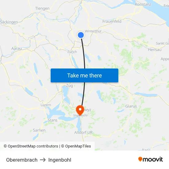Oberembrach to Ingenbohl map