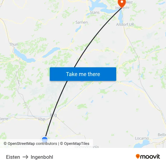 Eisten to Ingenbohl map