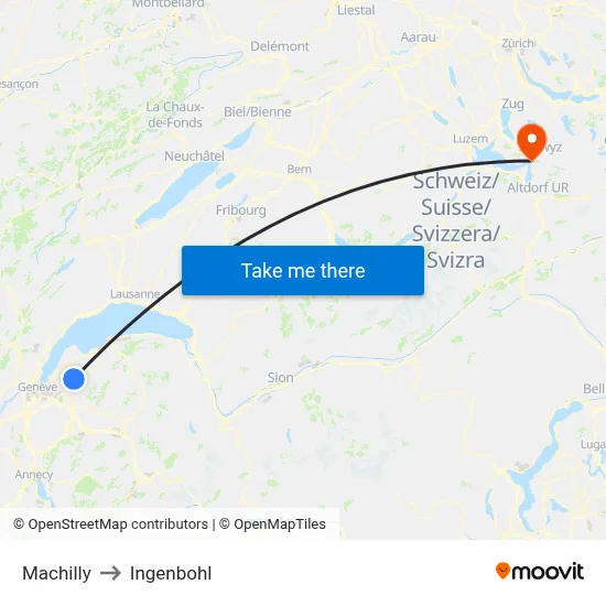 Machilly to Ingenbohl map
