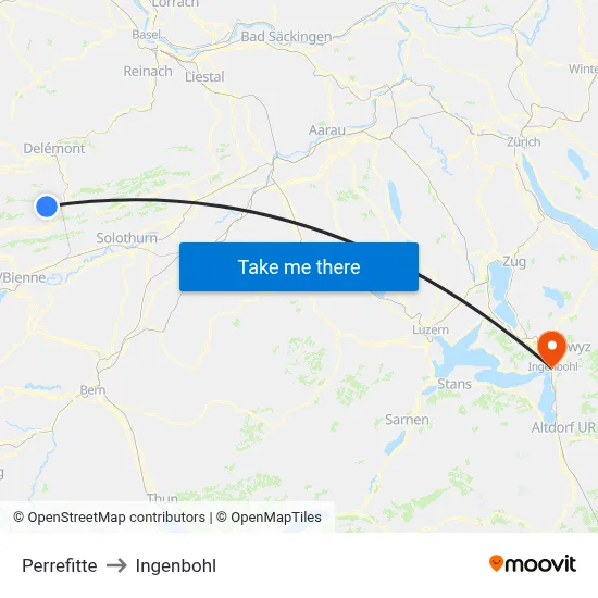 Perrefitte to Ingenbohl map