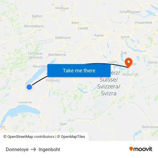 Donneloye to Ingenbohl map