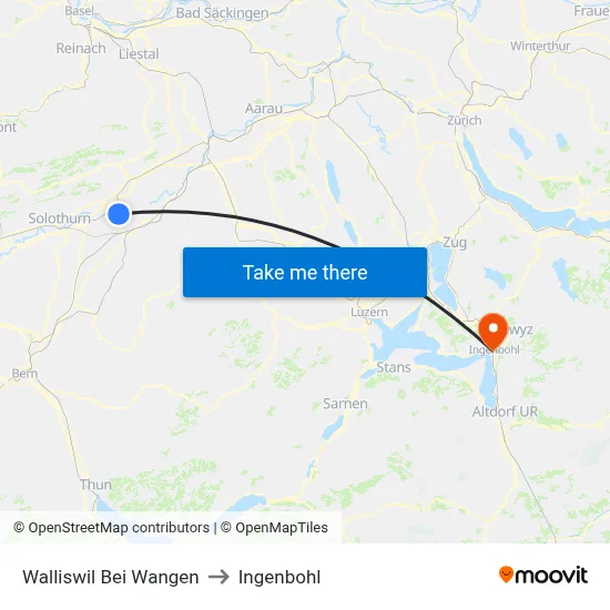 Walliswil Bei Wangen to Ingenbohl map