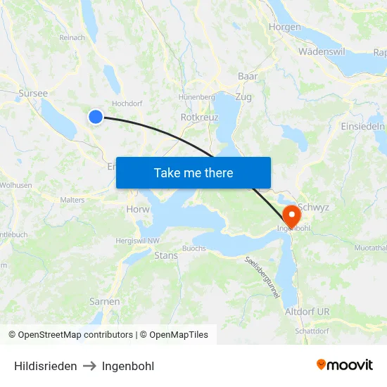 Hildisrieden to Ingenbohl map