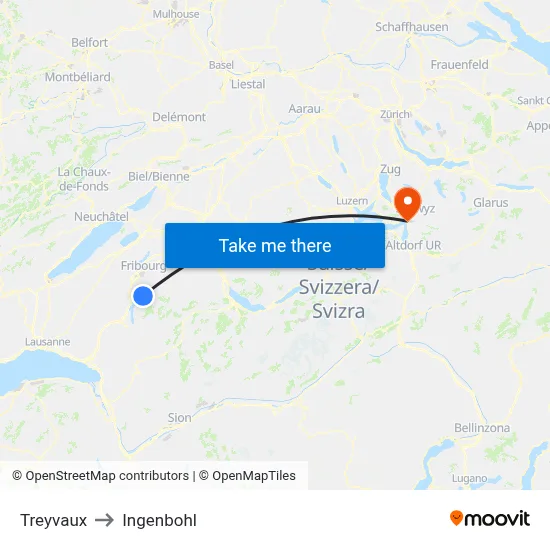 Treyvaux to Ingenbohl map