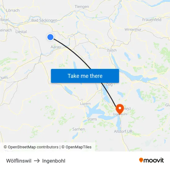 Wölflinswil to Ingenbohl map