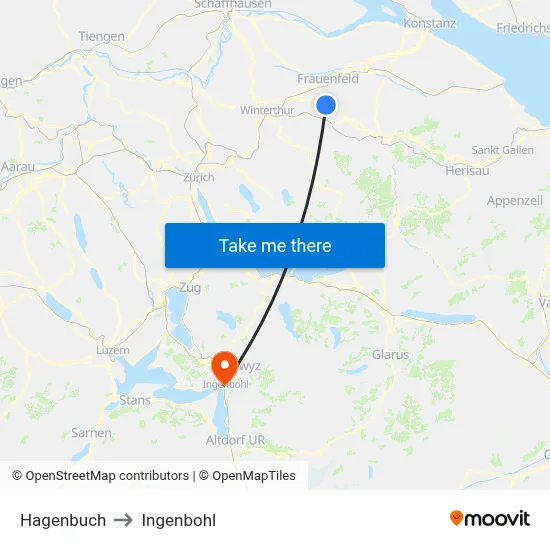 Hagenbuch to Ingenbohl map