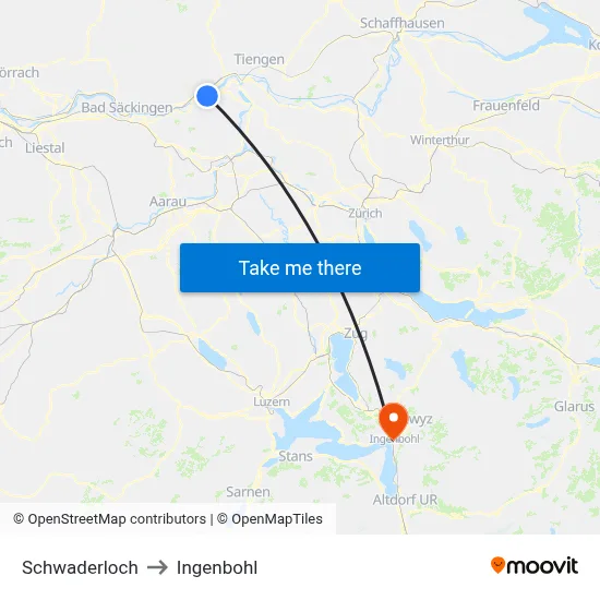 Schwaderloch to Ingenbohl map