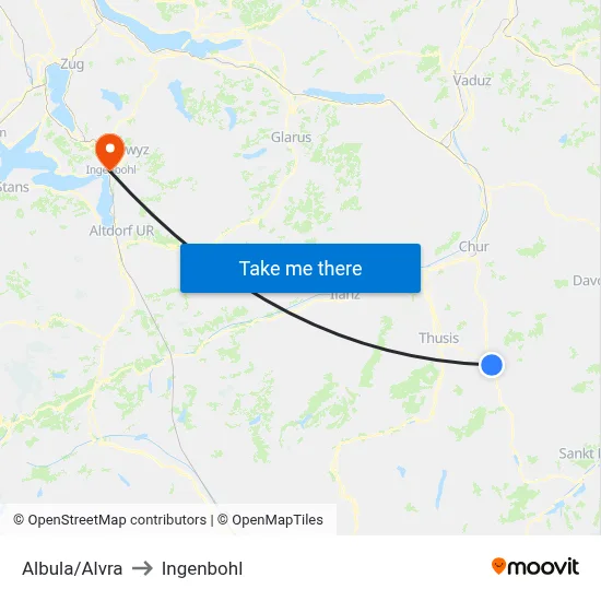Albula/Alvra to Ingenbohl map