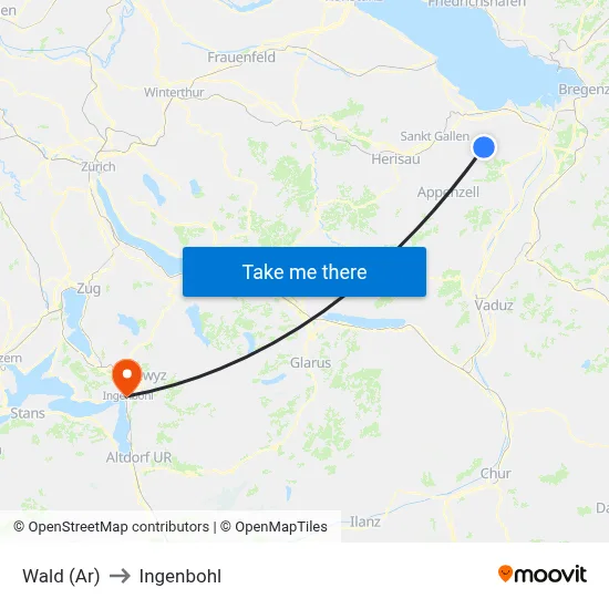Wald (Ar) to Ingenbohl map