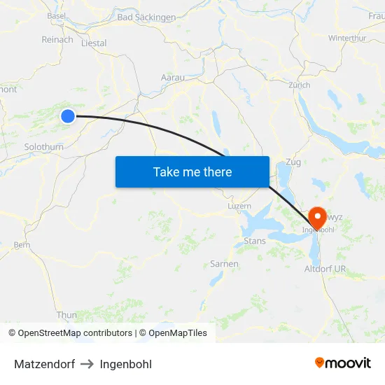 Matzendorf to Ingenbohl map
