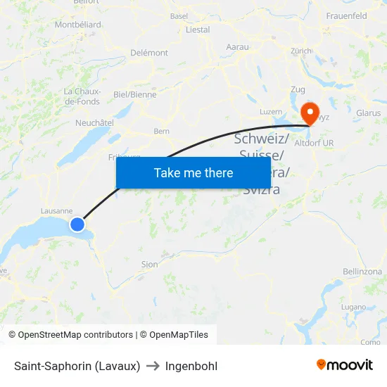 Saint-Saphorin (Lavaux) to Ingenbohl map