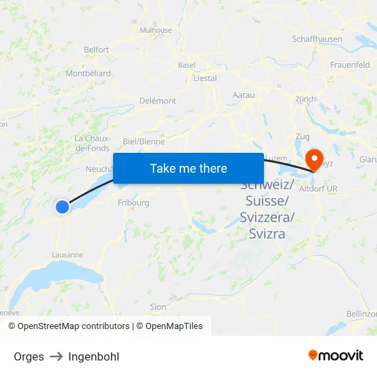 Orges to Ingenbohl map