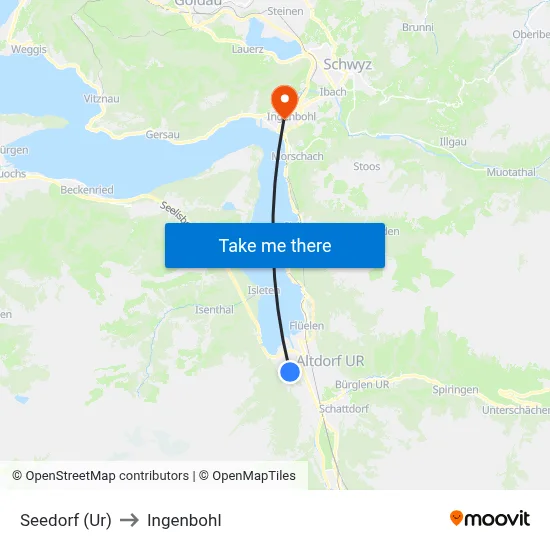 Seedorf (Ur) to Ingenbohl map