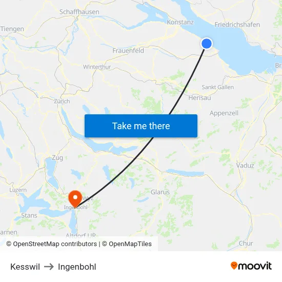 Kesswil to Ingenbohl map