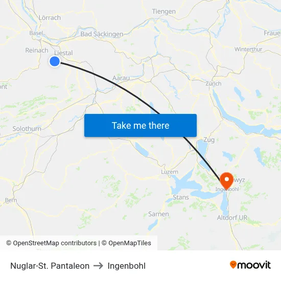 Nuglar-St. Pantaleon to Ingenbohl map
