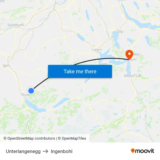 Unterlangenegg to Ingenbohl map