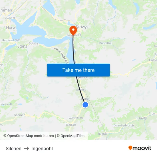 Silenen to Ingenbohl map