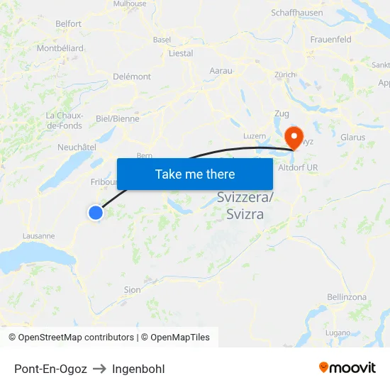 Pont-En-Ogoz to Ingenbohl map