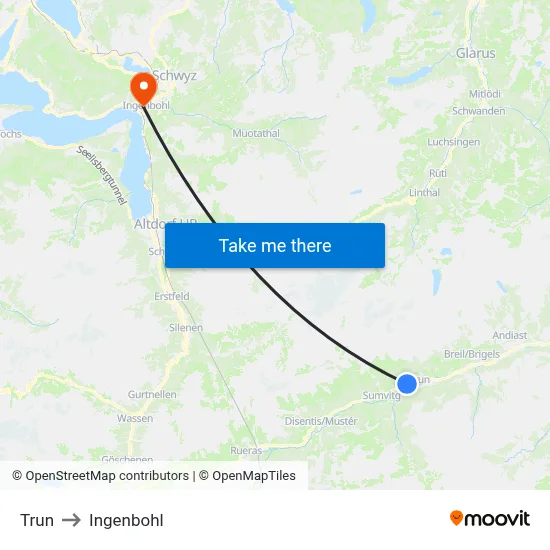 Trun to Ingenbohl map