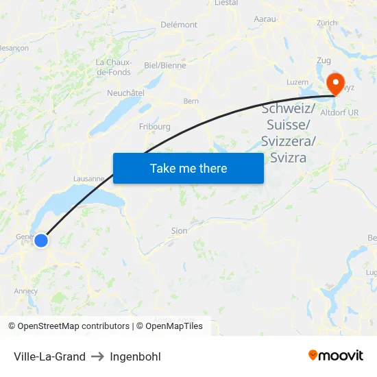 Ville-La-Grand to Ingenbohl map