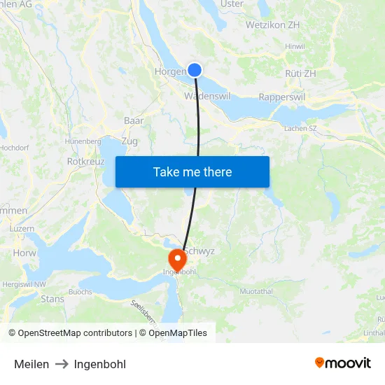 Meilen to Ingenbohl map