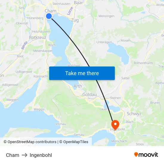 Cham to Ingenbohl map