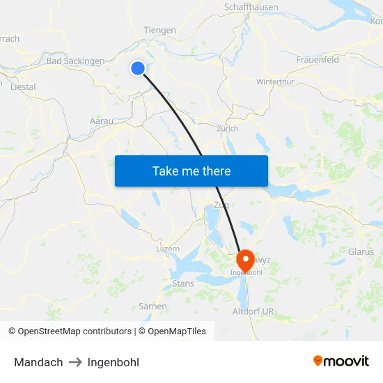 Mandach to Ingenbohl map