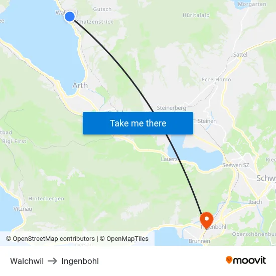 Walchwil to Ingenbohl map