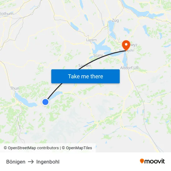 Bönigen to Ingenbohl map