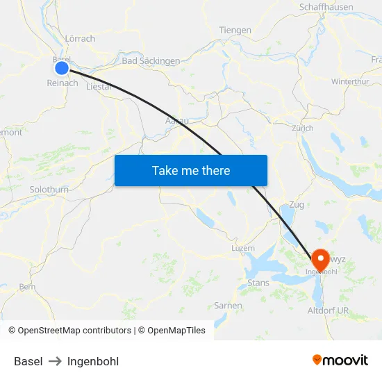 Basel to Ingenbohl map