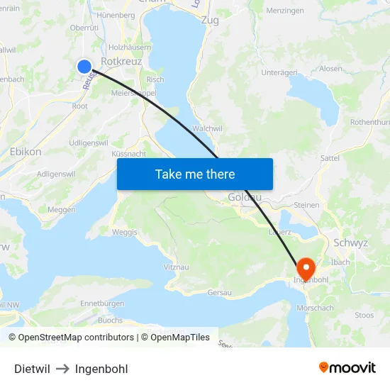 Dietwil to Ingenbohl map