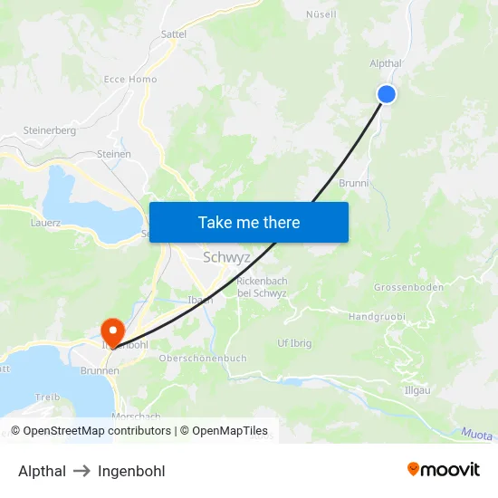 Alpthal to Ingenbohl map