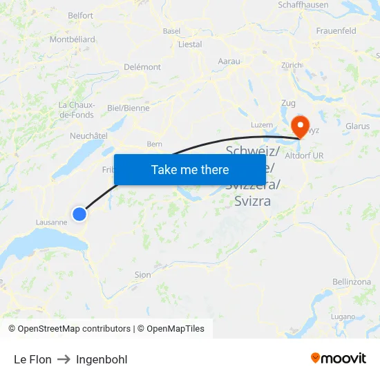 Le Flon to Ingenbohl map