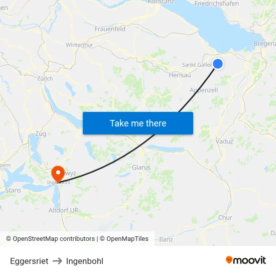 Eggersriet to Ingenbohl map