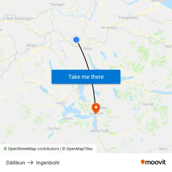 Dällikon to Ingenbohl map