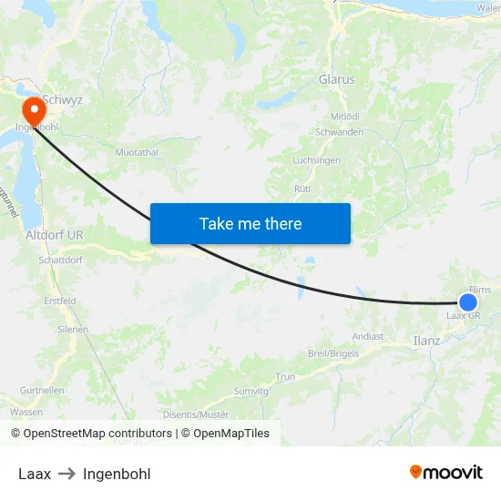 Laax to Ingenbohl map