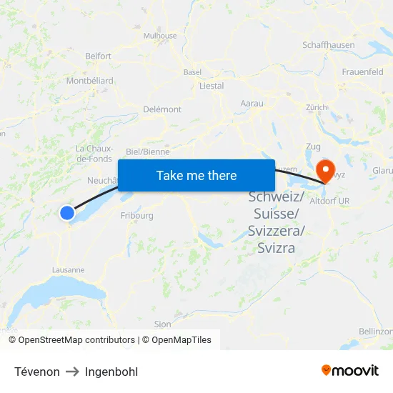 Tévenon to Ingenbohl map