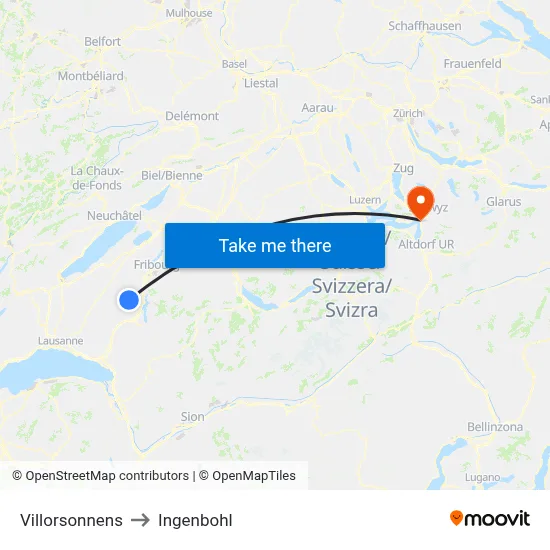 Villorsonnens to Ingenbohl map